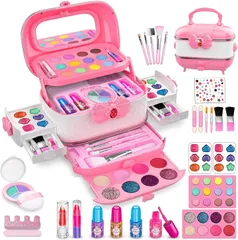 コスメセット おもちゃ 女の子 メイクセット お化粧セット 女の子 メイクセット 女の子 ドレッサー 子供 メイクアップケース付き 子供 なりきり ごっこ遊び 6歳以上女の子誕生日プレゼント人気 クリスマス プレゼント