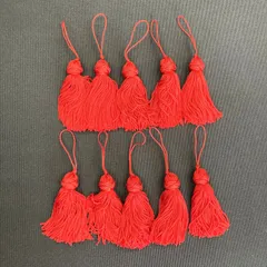タッセル　赤　10個セット　ハンドメイド　髪飾り　和服飾り　和小物