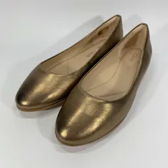 未使用に近い◯ Clarks クラークス GracePiper グレースパイパー バレエシューズ ブロンズ メタリック フラットシューズ UK4D 23 相当 ゴールド パンプスのサムネイル