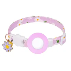 ☆ パープル ☆ エアタグ専用 首輪 猫 首輪 エアタグ 猫首輪 セーフティ AirTag エアタグ専用首輪 犬首輪 いぬ首輪 ネコ首輪 エアタグ用 ケース 犬 迷子 便利 軽量 追跡 脱走 家出 充電不要 ペットグッズ ペット用品 かわいい 可愛い おしゃれ