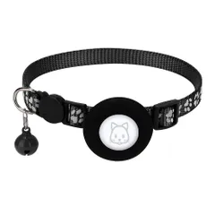 ☆ ブラック ☆ エアタグ専用 首輪 猫 首輪 エアタグ 猫首輪 セーフティ AirTag エアタグ専用首輪 犬首輪 いぬ首輪 ネコ首輪 エアタグ用 ケース 犬 迷子 便利 軽量 追跡 脱走 家出 充電不要 ペットグッズ ペット用品 かわいい 可愛い おしゃれ