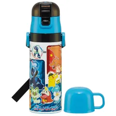 ☆ ポケモン24 ☆ 超軽量２ＷＡＹステンレスボトル 470ml 水筒 子供 ステンレス 直飲み コップ付き 軽量 超軽量 ステンレスボトル 2way 470ml 約 500ml 約 0.5l 保冷 保温 キャラクター 幼稚園 保育園 ショルダー  肩掛け