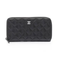 シャネル CHANEL ラウンド長財布 クラシック ロング ジップ ウォレット マトラッセ AP0242 ブラック カーフ（牛革） レザー マトラッセ ラウンド長財布 レディース