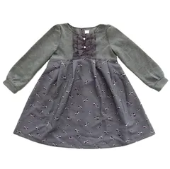 [TK]mezzo piano メゾピアノ 子供服 リボン柄  ファスナー付きドレスワンピース 120㎝