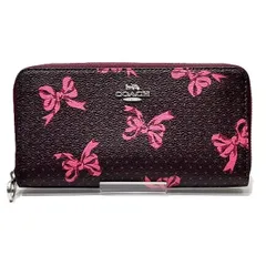 コーチ　COACH　CZ327　ラウンドファスナー　リボンプリント　長財布　レディース　美品