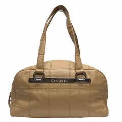 シャネル　CHANEL　チョコバー　A26135　ベージュ　キャビアスキン　バッグ　ハンドバッグ　レディース