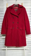 支配 赤色 ダブル ボタン ウールコート