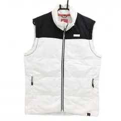 ニューバランス ダウンベスト 白×黒 バイカラー メンズ 4(M) ゴルフウェア New Balance