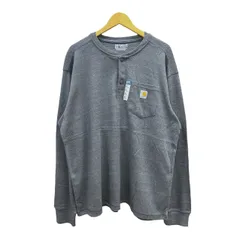 Carhartt (カーハート) ヘンリーネック ポケット サーマルカットソー 長袖Tシャツ TK4429 2XL チャコール メンズ/027