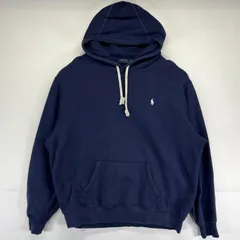 古着 ポロ・ラルフローレン POLO RALPH LAUREN パーカー 大きいサイズ ワンポイントロゴ フード プルオーバー 2XL  ネイビー メンズ