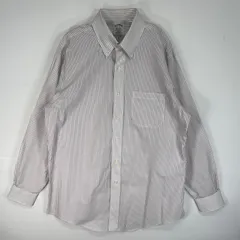 古着 ブルックスブラザーズ Brooks Brothers 長袖シャツ ボタンダウン 胸ポケ L  レッド系 ストライプ メンズ
