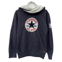 CONVERSE ALLSTAR ロゴスウェット パーカー S ネイビー ホワイト コンバース オールスター プルオーバー ワッペン 刺繍ロゴ 秋物 a711-5684
