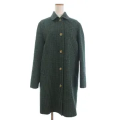 ラコステ LACOSTE 美品 コート ステンカラー チェック柄 長袖 緑 グリーンのサムネイル