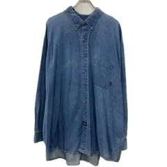 Dickies 長袖 デニムシャツ 3XL ブルー ディッキーズ ボタン ボタンダウン 胸ポケット デニム 無地シャツ コットン100% 春物 a711-5742のサムネイル
