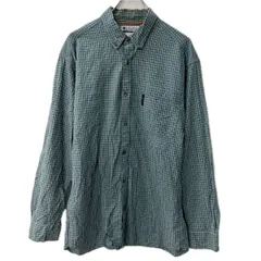 Columbia 長袖 チェックシャツ M ブルー コロンビア ボタンダウン 胸ポケット 長袖シャツ トップス 春物 a711-5756