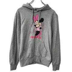 Disney プリントスウェット パーカー L グレー ディズニー フーディー プルオーバー ミニー カットソー トップス 秋物 a711-5763