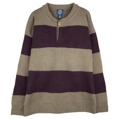 古着 80年代 ギャップ GAP オールドギャップ ボーダー柄 ヘンリーネック ウールニットセーター メンズXL相当 ヴィンテージ/eaa593596