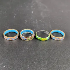 指輪　リング　4個セット　七宝焼　12号1本　13号2本　14号1本　ビンテージ品　傷汚れあり
