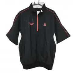 ルコックゴルフ 半袖中綿ブルゾン 黒 ハーフジップ ロゴ刺しゅう  メンズ LL ゴルフウェア le coq sportif
