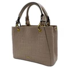 Samantha Thavasa  サマンサタバサ クロコ型押しハンドバッグ レディース クロコダイル ピンク 中古