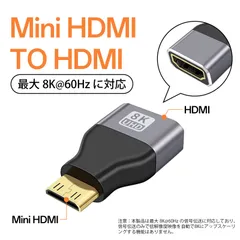 hdmi mini 変換 hdmi変換アダプター ミニhdmi 変換 8K60Hz対応 HDMI変換アダプタ AF-AM HDTV母→MINI公 接続 高耐久アルミ合金 ICチップ内蔵・信号安定 小型軽量 即挿入可能
