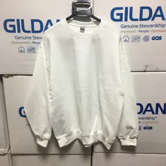 新品未使用 GILDAN ギルダン セットイン トレーナー ホワイト XS,S,M,L,XLサイズ 白色 8.0oz WHITE  無地 裏起毛 長袖 クルーネック スウェット スエット セットアップ セットイン ミリタリー