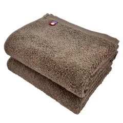 タオル Nカラー フェイスタオル ブラウン 2枚セット ブランド 薄手 無地 普段使い シンプル 日本製 国産