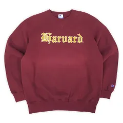 チャンピオン Champion 珍品 90s 90年代 カレッジロゴプリント スウェット MADE IN USA アメリカ製 HARVARD ヴィンテージ 古着 メンズ トレーナー バーガンディー エンジ XL【中古】