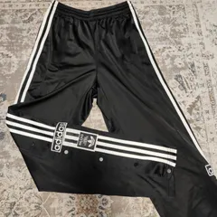 adidas　アディダス　ジャージ　トラックパンツ　アディブレイク　ブラック　ホワイト　ストライプ　サイドボタン　Sサイズ　ズボン　レディース　S
