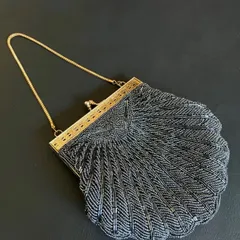 ヴィンテージ　ゴールド金具　ビーズバッグ　パーティバッグ
