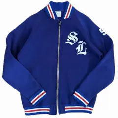 60s USA製 Champion チャンピオン プロダクツタグ ヴィンテージ ブルゾン ジャケット 裏起毛 青×白×赤 Mサイズ No.E902