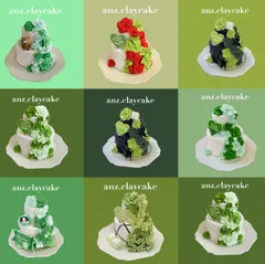 最短発送3/5〜 即日発送　バラのキルティングケーキ　ハンドメイド　緑色　黄緑色　推しカラー　メンバーカラー