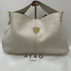 6070　ATAO　アタオ　トートバッグ　2way　ショルダーバッグ　 エルヴィ　レザー　ライトベージュ系　保存袋付き　レディース