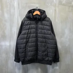 トミーヒルフィガー ブラック フーデッド パファー ジャケット / メンズ (2XL) / JP431