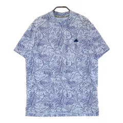 サイズ：L ADIDAS GOLF アディダスゴルフ 2023年モデル モックネック 半袖Tシャツ ボタニカル柄 ブルー系 [240101554942] ゴルフウェア メンズ ストスト