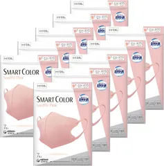 【10袋計70枚】ユニ・チャーム 超快適マスク スマートカラー Souffle Pink スフレピンク ふつうサイズ 7枚入のサムネイル