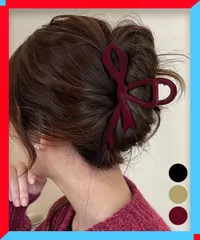 新品 レディース ツイストリボン ヘアクリップ 韓国風 髪留め フェミニン 上品 可愛い 大人女子 ヘアアレンジ 黒【送料無料】