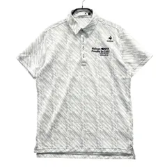 サイズ：L LE COQ GOLF ルコックゴルフ  半袖ポロシャツ 総柄 グレー系 [240101548214] ゴルフウェア メンズ ストスト