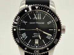 【箱付属】SAINT HONORE サントノーレ ART CODE 861670 クォーツ ブラック メンズ アナログ デイト表示 稼動品 腕時計 