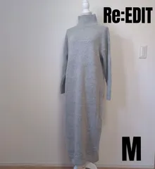 [洗える]　Re: EDIT 　リエディ　前後2WAY　ハイネック　指穴　マキシニットワンピース　Мサイズ
