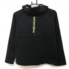 【超美品】ニューバランスゴルフ パーカー 黒×白 裏起毛 イエロープリント レディース 1(M) ゴルフウェア New Balance