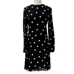 美品✨イヴ・サンローラン フォーマルワンピース 白襟 ブラックドレス 40 美品✨イヴ・サンローラン フォーマルワンピース 白襟 ブラックドレス