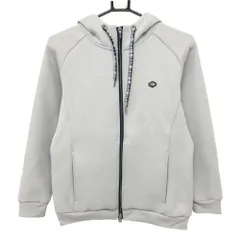 フィドラ ジップパーカー ライトグレー 凹凸生地 胸ロゴ ダブルジップ レディース M/M ゴルフウェア FIDRA