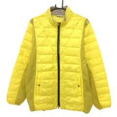 【超美品】アディダス ダウンジャケット イエロー サイド・袖下総柄 メンズ O/XG ゴルフウェア adidas