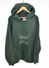 アディダス adidas 80s  90s トレフォイルロゴ ビッグロゴスウェット パーカー パーカ グリーン 103MT-3358