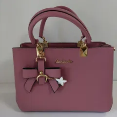 ショルダーバッグ レディース リボンチャーム付 ハンドバック 2way　ピンク