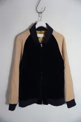 美品 正規 SANDINISTA サンディニスタ ベロア ラグラン ジャケット スタジャン スカジャン ジップアップ カモ柄 aw14-02-ow 紺 M 本物 814P ★2のサムネイル