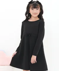 Bee【♪クーポン利用で20％OFF♪】セレモニーワンピース◇ウエストリボン×ブラック◇子供服 キッズ 女の子 フォーマル 卒園式 卒業式 入園式 入学式 100 110 120 130 140 150
