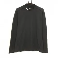 アンダーアーマー 長袖ハイネックシャツ 黒×白 地模様 ネックロゴ刺しゅう  メンズ XL ゴルフウェア UNDER ARMOUR