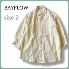 【BAYFLOW / ベイフロー】サファリラリネン 麻混ナチュラルシャツ 七分袖 サイズ2 リネンシャツ 涼しいのサムネイル